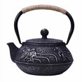 thumbnail image 6 of tetsubin Cast iron Tea Kettle workshop Healthy japanese fish pattern Teapot with Stainless Steel Infuser（27 oz）, 6 of 7
