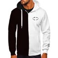 thumbnail image 1 of Bowake Men Hoodies Zip Up Loose Color Block Hooded Jacket with Pocket Plus Size Casual Sweatshirt, 1 of 2
