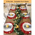 thumbnail image 4 of 13 Inch Round Placemats Set of 4, Red Santa Christmas Non Slip Heat Insulation PP Table Mats, Gifts Xmas Snowflake Winter White Washable Place Mats for Kitchen Dining Party Table Decor, 4 of 7