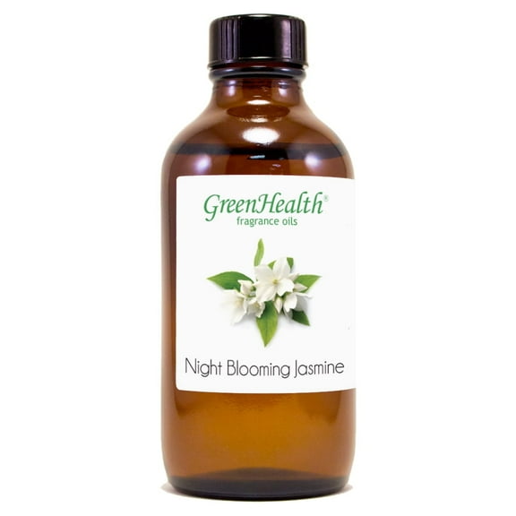 GreenHealth  Night Blooming Jasmine Fragrance Oil 4 fl oz Amber Glass Bottle with Cap