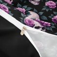 thumbnail image 4 of Homewish Gothic Halloween Skull Duvet Cover Queen,Purple Rose Leaf Print Queen Bedding,Black Lavender,Black Reversible,3-Piece,1 Duvet Cover and 2 Pillowcases, 4 of 6