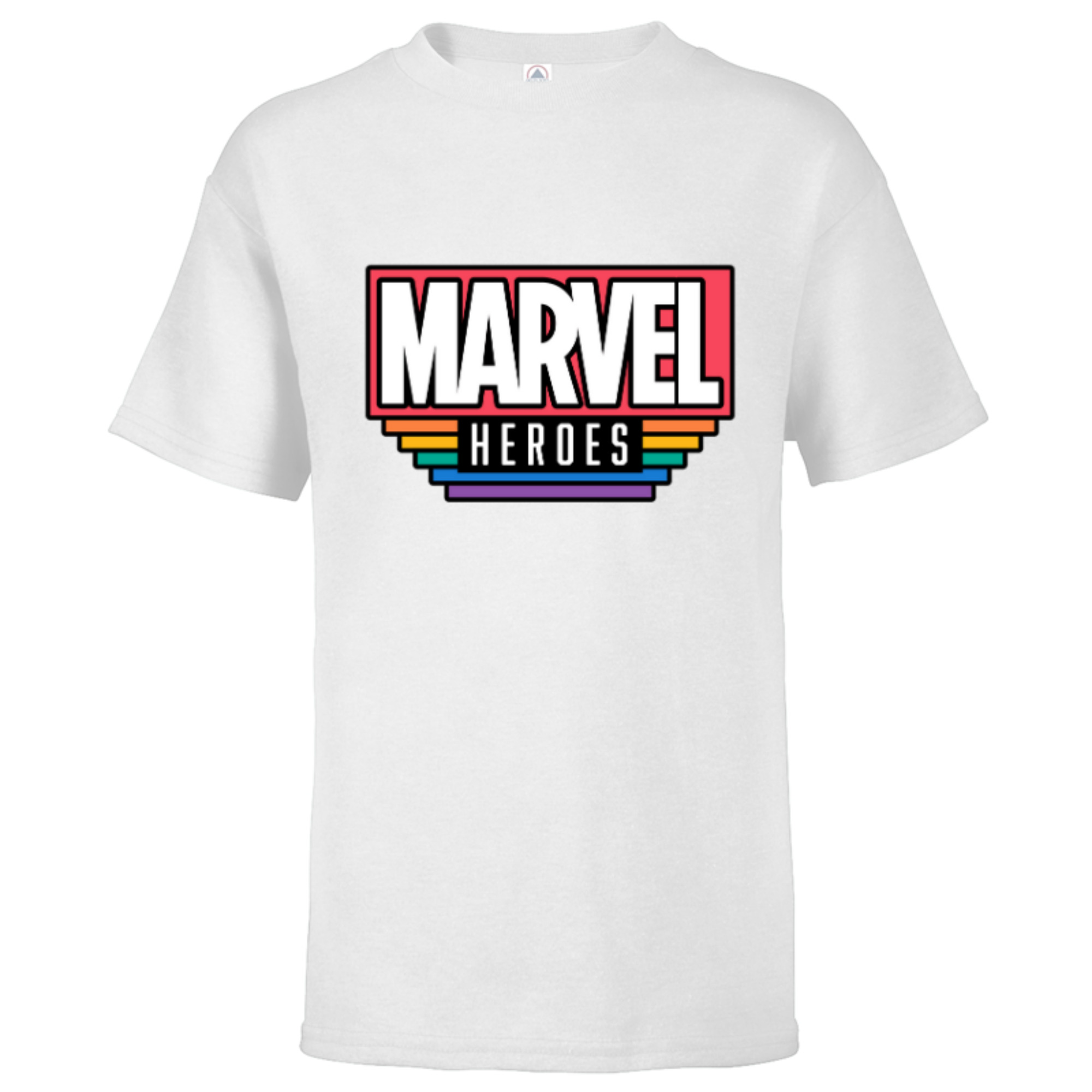Marvel Pride Flag Rainbow Marvel Heroes Logo Retro Rectangle Short