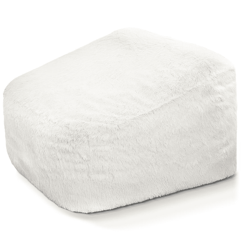 Baxluxe Velvet Bean Bag Chair for Adults, Fluffy 4 Feet Sofa Chair with Memory Foam Filled, Cozy Soft Lazy Lounger Recliner Chair, Accent Beanbag Chair for Reading, Living Room, Bedroom, Beige