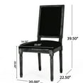 thumbnail image 4 of Dining Chairs Of 2, French Country Appeal - Upholstered In Black, Rectangular , Fluted Legs Theme, 4 of 6