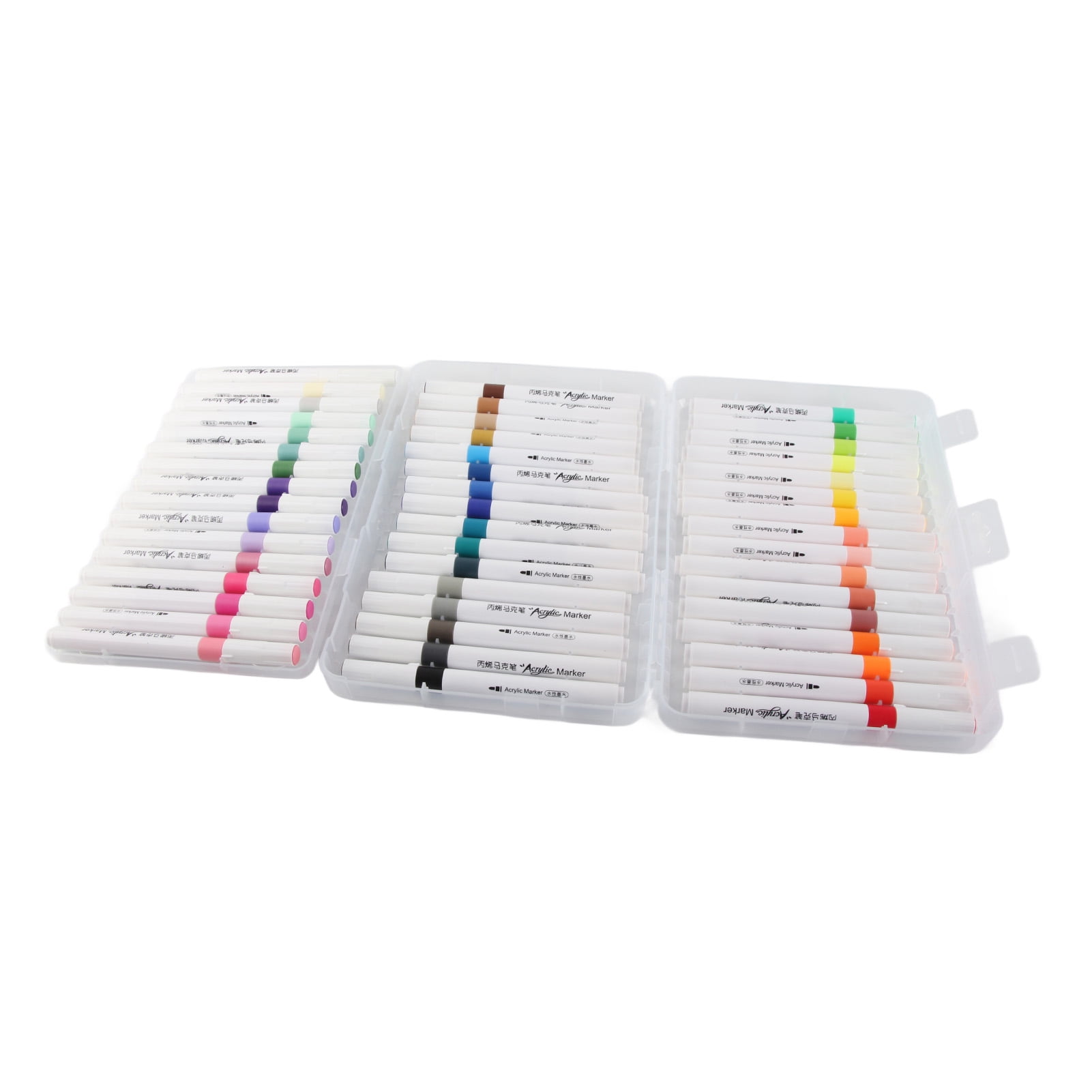 Suodoka Acrylic Paint Markers Strong Coverage Quick Dry Waterproof Round Barrel Graffiti Pens for Glass Metal Wood Canvas Fabric Rock Painting 48 Assorted Colors Fine Point Art Supplies Set