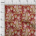 thumbnail image 2 of oneOone Silk Tabby Red Fabric Paisleys Sewing Craft Projects Fabric Prints By Yard 42 Inch Wide, 2 of 5