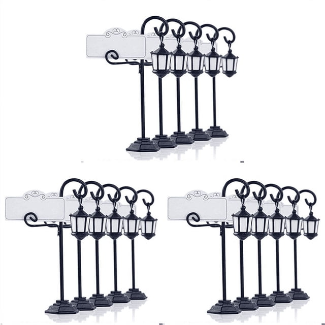 15 Pcs Forme de Lampadaire pour Réception de Mariage, Porte-Cartes, Numéro, Nom, Table, Menu, Photo, Clip, Support de Cartes
