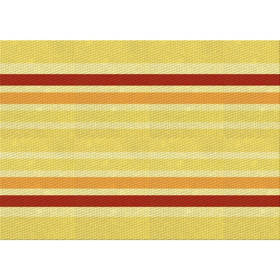 Ahgly Company Machine Washable Indoor Rectangle Transitional Bold Yellow Area Rugs, 8' x 12'
