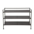 thumbnail image 5 of Seville Classics 3-Tier Stackable 9-Pair Resin Slat Metal Frame Shoe Storage Rack Organizer, Espresso, 5 of 11