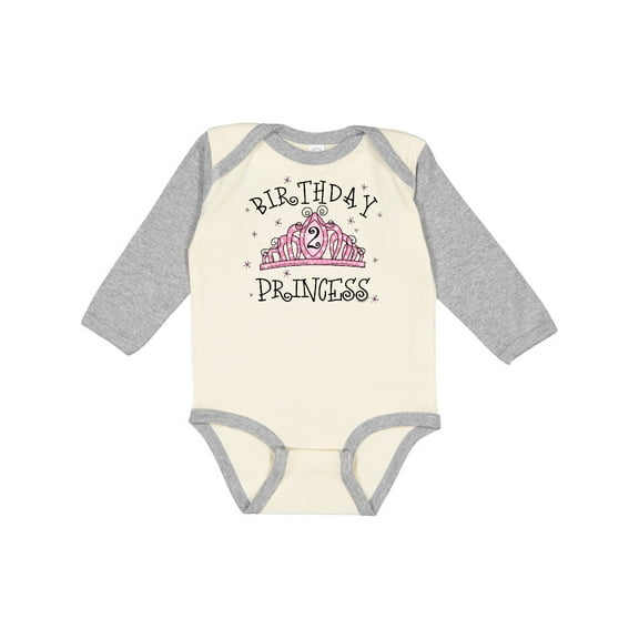Inktastic Tiara 2nd Birthday Princess Girls Long Sleeve Baby Bodysuit