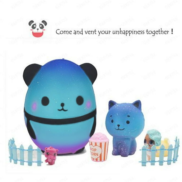 Spftem Squishy Panda Squishies Jumbo Slow Rising Squishies Lovely Stress Relief Squishies Toys for Kids and Adults 4.7 Blue