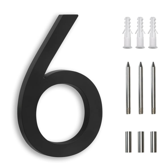 Números para casa BUTUNITA de 7" en aleación de zinc, negro, modernos