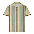 thumbnail image 4 of Fnnxeal Mens Polo Shirts, Striped Summer Big and Tall Shirt Casual Collared Army Green Polo Shirts for Men Size XL, 4 of 5