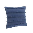 thumbnail image 3 of Ox Bay Sindy 20" x 20" Navy Blue Shag Striped Cotton Adult Decorative Throw Pillow Cover, 3 of 8