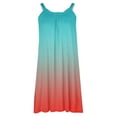 thumbnail image 4 of Honeeladyy Womens Summer Printed Sleeveless Mini Sundress A Line Wide Strap Beach Dresses Light Blue M, 4 of 4