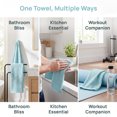 thumbnail image 6 of REGALWOVEN Cotton Hand Towel Set, 13" x 30" Solid Waffle Hand Towels, Soft Towels for Bathroom, Hotel and Spa Light Blue 4-Piece, 6 of 7