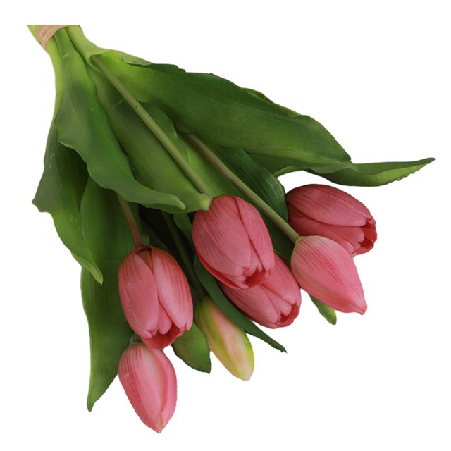 Artificial Tulip Bundle with 7 Tulips Fake Tulip Bouquet for Wedding Decoration