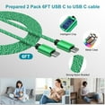 thumbnail image 2 of USB C Charger, Hootek Type C Charging Block with 2 Pack 6FT Type C Cables 25W Dual Port Type C Charger 6FT USB C Block Fast Android Charger Block Phone Charger Block with USB C Charging Cable, Green, 2 of 8