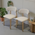 thumbnail image 4 of Ilios Innova | Set de 4 Sillas de Comedor Beige, Tapizadas en Lino Español, Respaldo Curvo, Estructura Metálica con Acabado Tipo Madera., 4 of 9