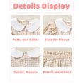 thumbnail image 6 of Toddler Baby Girl Clothes 3T Girl Fall Outfits 4T Girls Ruffle Long Sleeve Peter-pan Collar Plaid Top Pants 2PCS Set Khaki, 6 of 6