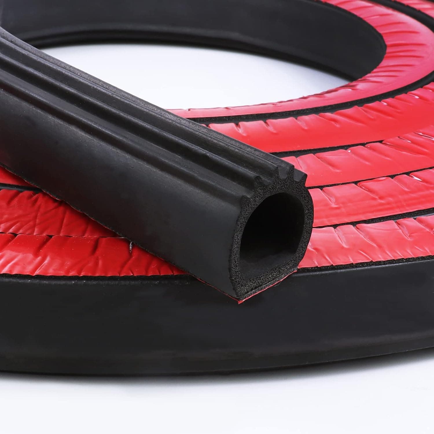 D Shape Door Rubber Seal Strip,1" RV Slide Out Seal Self-Adhesive EPDM Rubber,Heavy Duty Automotive Weather Stripping for Fill Gaps,Apply to Car,Truck,RV,Boat and Home Application (18ft)