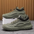 thumbnail image 3 of Breathable Sock Shoes | Lazy Trendy Thick-Soled Sports Shoes, Running Casual Shoes, Slip-On, Upper, Rubber Sole, Solid Color, Low Top, 3 of 5