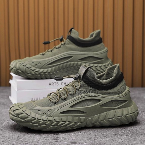 Breathable Sock Shoes | Lazy Trendy Thick-Soled Sports Shoes, Running Casual Shoes, Slip-On, Upper, Rubber Sole, Solid Color, Low Top