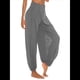 thumbnail image 3 of Pantalones Harén con Abertura Alta para Mujer, Pantalones Harén Hippies. Gris XXL, 3 of 7