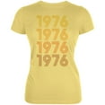 thumbnail image 1 of Retro Vintage Flashback Paralines Birthday 1976 Juniors Soft T Shirt Yellow LG, 1 of 1