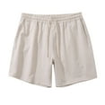thumbnail image 3 of toraway Male Solid Color Linen Shorts Pocket Design Pants Versatile Trendy Spring And Summer Pants XL, 3 of 3