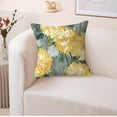 thumbnail image 3 of Watercolor Floral Leaves Abstract Plant Print Throw Pillows Modern Art Decoration Square Cushion Case Family Sofa Living Room Outdoor Decor Pillow Case 18x18 Inch Set of 2 (Yellow), 3 of 6