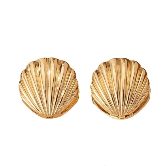 Small Shells Shaped Studs Earring Fashion Metal Piercing Earring Vintage Ear Studs Simple Hoop Earring Jewelry