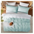 thumbnail image 5 of KriKac Light Blue California King Duvet Cover Sets - Soft Double Brushed Cal King Duvet Cover, 3 Piece, with Button Closure, 1 Duvet Cover 104x98 inches and 2 Pillow Shams, 5 of 9