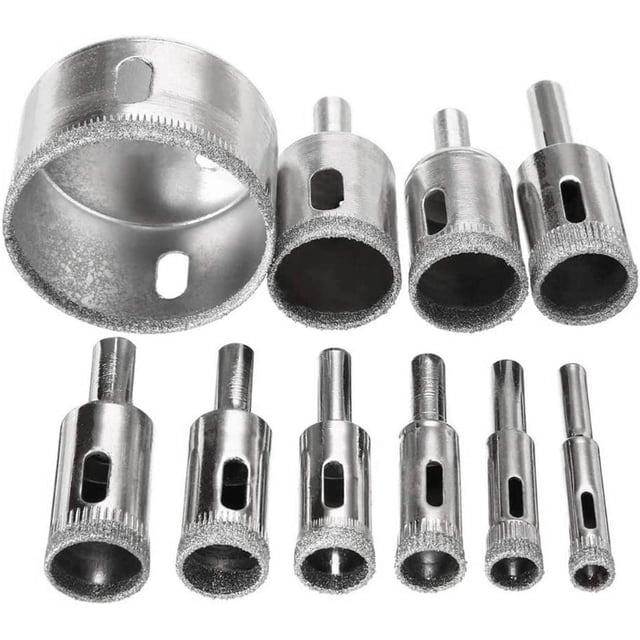 Broca de diamante 10 piezas 6-30 mm Broca de núcleo Sierras de agujero Juego de herramientas Brocas de diamante Cortador Acero al carbono para vidrio Cerámica Porcelana Mármol Azulejo Granito XianweiShao 8390612613296