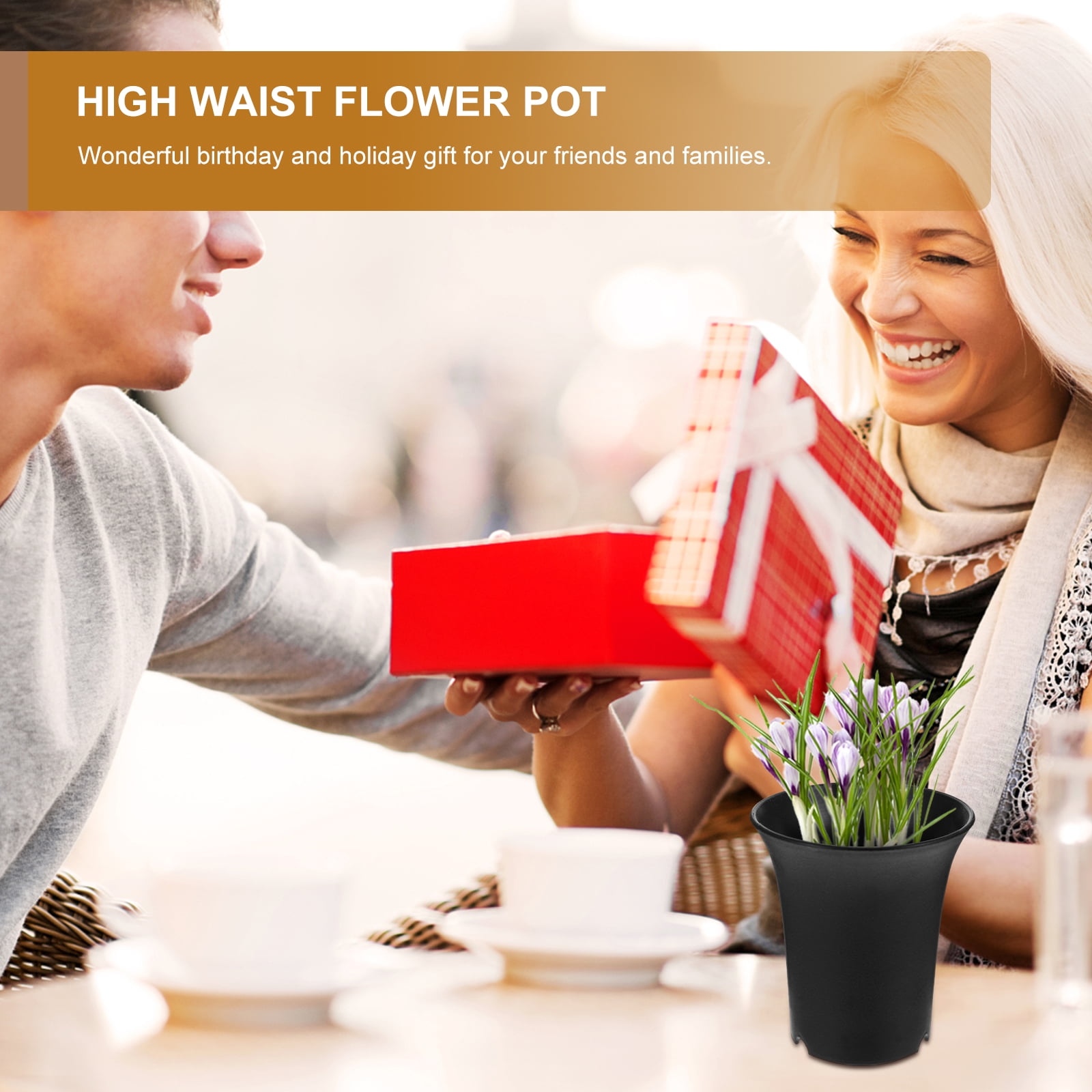 15 Pcs High Tube Planter Gardening Accessories Drainage Pots for Indoor Plants Risers Office Black
