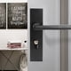 thumbnail image 3 of Juego de manijas de puerta con cilindro de cerradura simple con división de aleación de zinc ultra silenciosa para puertas de madera, 3 of 15