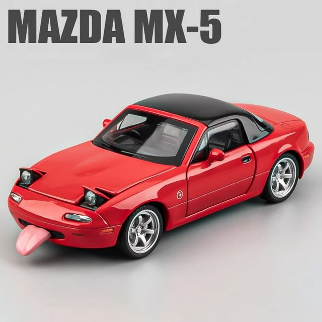 1:32 Mazda RX7 AE86 JDM Mazda MX5 Car Model Alloy Car Die Cast Toy Car Model Sound and light Children's Toy Collectibles MX5 Red