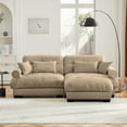 thumbnail image 3 of GAKMCIL 93.7" Loveseat Sofa, 2 Seater Modular Sectional Sofa, Large U Shaped Sectional Fluffy Couch, Velvet Cloud Couch with 1 Ottoman, Deep Seat Sofas for Living Home, 3 of 12