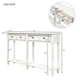 thumbnail image 2 of Kidkapers 58 Inch Console Table, Narrow Long Sofa Tables with Solid Wood Leg, 2 Storage Drawers & Bottom Shelf, Easy Assembly - Ivory White, 2 of 5