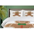thumbnail image 4 of Ambesonne Gingerbread Man Duvet Cover Set, Iconic Treats, 2-Calking, Caramel Green and Red, 4 of 7