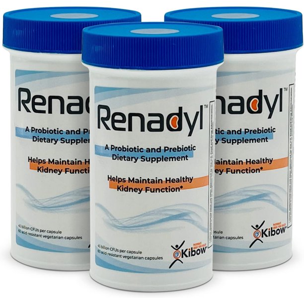 Renadyl™ Natural Probiotic Best Kidney Supplement 3 Bottles, Acid
