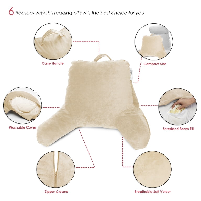 Nestl Reading Pillow, Memory Foam Back Support, Beige photo 6