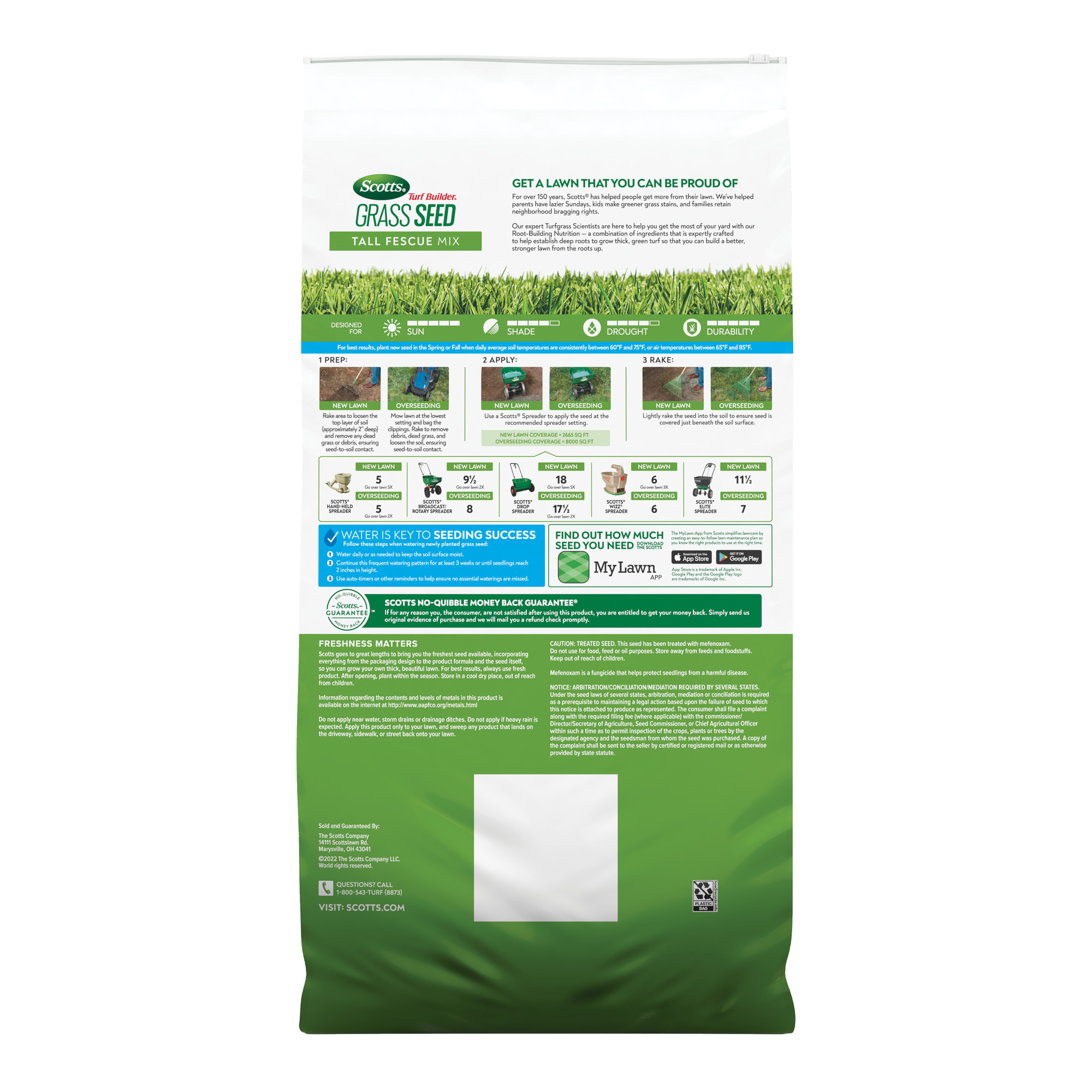 Scotts Turf Builder Grass Seed Tall Fescue Mix, 32 lbs.