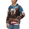 thumbnail image 3 of Goofa Cartoon Bald Eagle USA Pattern Mens Full-zip Hoodie, Zip-up Pullover Hooded Sweatshirt, Kangaroo Pocket Hoodie Ideal for Daily Wear, Travel, and Home-, 3 of 5