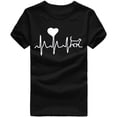 thumbnail image 3 of Ecqkame Summer Short Sleeve T-Shirts for Women Printed Casual Tee Shirts Comfortable Loose Crew Neck Tops Black B M, 3 of 7