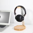 thumbnail image 2 of Colgante de soporte universal de madera y aluminio Avantree con soporte para cables rack de montaje de auriculares de escritorio robusto para Sony Bose Shure Jabra JBL AKG Gaming Headphones Display - TR902, 2 of 6