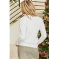 thumbnail image 3 of FOLUNSI Chic Ivory Embroidered Sweater - Versatile Drop Shoulder for All, 3 of 8