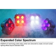 (8) Rockville MINI RF4 V2 Black DJ/Party Wash Lights+RF Remote+APP+Wireless DMX