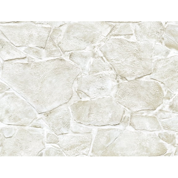Harry & Grace Luna Faux Fieldstone Peel and Stick Natural Wall Backdrop Panel - 20.5 in. W x 9 ft. L Roll