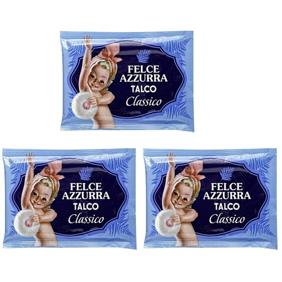 Sobre de repuesto de talco en polvo Felce Azzurra, 100 g, paquete de 3